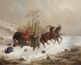 VACLAV Kroupa (Kraupa) 1825-1895,An Unsuccessful Sledge Ride,1857,Palais Dorotheum AT 2010-03-06