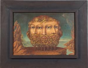 VACLAV VACA,Surrealistic painting of three bearded heads,Dargate Auction Gallery US 2009-05-01