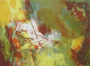 VALADIE Johnny 1900-1900,''Young Violinist'' and ''Flower Girls'',Rachel Davis US 2008-10-18