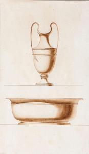 VALADIER Giuseppe 1762-1839,Studio per vassoio e versatoio,Casa d'Aste Arcadia IT 2024-04-16