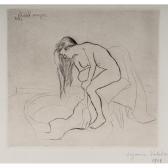 VALADON Suzanne 1865-1938,LOUISE AU TUB, S'ESSUYANT LE PIED,1908,Tajan FR 2021-03-02