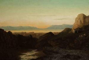 VALANCIENNE Louis Noel 1827-1885,Paysage oriental au crépuscule,1861,Ader FR 2013-03-27
