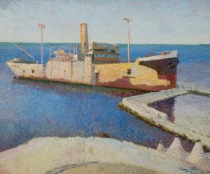 VALENSI Henri 1883-1960,Vue du port de Dardanelles,1915,Pestel-Debord FR 2023-12-19