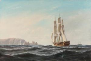 VALENTIN Emile,A steamer and sailboats off the coast of Gibraltar,1877,Bruun Rasmussen 2018-07-02