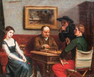 VALENTINY Janos Johann 1842-1902,Chess Players,1868,Nagyhazi galeria HU 2016-05-31