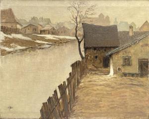 Valerianov DOBUZHINSKII Mstislaw 1875-1957,By the Nevèzis River,1933,MacDougall's GB 2023-06-21