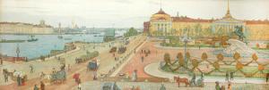 Valerianov DOBUZHINSKII Mstislaw 1875-1957,Panorama of St. Petersburg with Falconet's ,1912,Bonhams 2018-11-28
