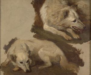 VALERIO Theodore 1819-1879,Etude de chiens : deux bergers b,Artcurial | Briest - Poulain - F. Tajan 2023-09-26