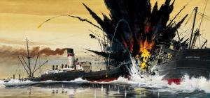 VALIGURSKY ed 1926-2009,Battleship Scene,Swann Galleries US 2016-09-29