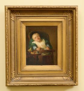 VALKENBURG Hendrik 1826-1896,An Infant Child Asleep in a High Chair,1873,Leonard Joel AU 2021-07-04