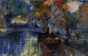 VALLES carles frederic 1908,Barge on a canal,Rosebery's GB 2009-11-03