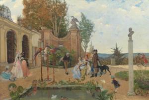 VALLES Lorenzo 1830-1910,At the Villa Borghese,1878,Aspire Auction US 2016-05-28