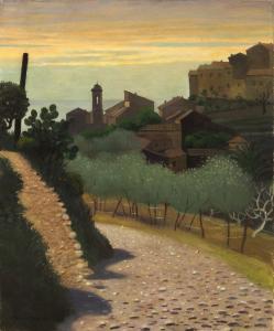 VALLOTTON Felix 1865-1925,Église Saint-Anne à Cagnes,1922,Audap-Mirabaud FR 2013-11-25