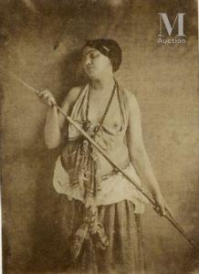 VALLOU DE VILLENEUVE Julien 1795-1866,Nu, femme à la lance,c.1852,Millon & Associés FR 2021-06-02