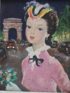 VALOIS Jean Chrétien I,Portrait of a young lady by the Arc De Triomphe,Cuttlestones 2017-09-14