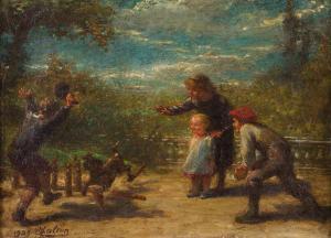 VALTON Edmond Eugène 1836-1910,Giochi di bimbi in campagna,1909,Wannenes Art Auctions IT 2019-12-03