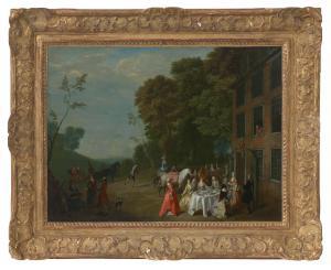 van AKEN Arnold 1701-1736,A parkland landscape with elegant company lunching,Christie's 2023-01-31