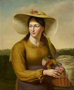 van AKEN François 1677-1714,Young Woman with a Basket of Flowers,1826,Van Ham DE 2017-05-19