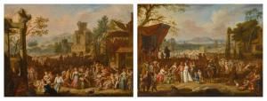 van AKEN Josef 1699-1749,Town landscapes depicting festivities (2 works),Sotheby's GB 2023-07-07