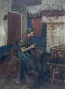 van ANROOY Anton 1870-1949,Interior Scene of Old Woman Peeling P,1901,Duggleby Stephenson (of York) 2024-04-12