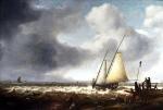 van ANTHONISSEN Hendrick 1606-1654,Ablustery coastal scene with a fishing boat by th,Dreweatt-Neate 2006-09-18