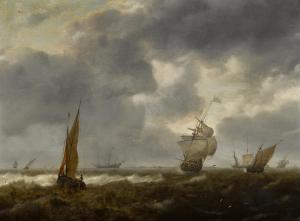 van ANTHONISSEN Hendrick 1606-1654,Shipping in a choppy sea,Sotheby's GB 2021-12-09