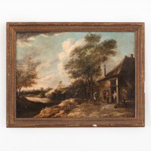 van APSHOVEN Thomas 1622-1664,Paesaggio con casa e contadini,37TH,Wannenes Art Auctions 2022-10-04