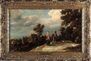 van APSHOVEN Thomas 1622-1664,Paesaggio con viandanti sullo sfondo di un villagg,Cambi IT 2022-11-23
