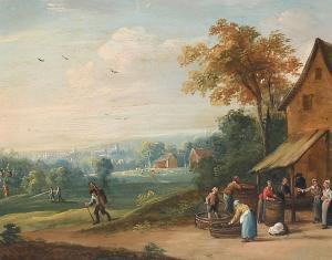 van APSHOVEN Thomas 1622-1664,Panoramic Valley Landscape with Winemakers in the ,Burchard 2021-12-12