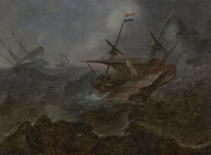van ARTVELT Andries 1590-1652,A Dutch merchant in rough seas off a headland,Christie's GB 2023-12-08