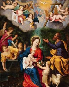 van AVONT Peeter 1600-1652,Heilige Familie mit dem Heiligen Johannes und Enge,Lempertz DE 2018-09-19