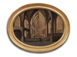 van BADEN Hans Jurriaensz,A church interior with Christ driving out the mone,Bonhams 2022-09-14