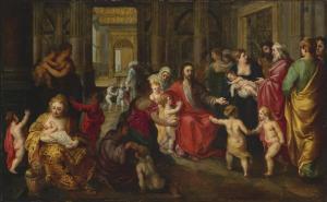 van BALEN Hendrik I 1575-1632,Le Christ bénissant les enfants,1632,Christie's GB 2023-11-15