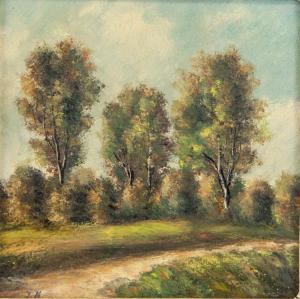 van BEEK Bernard Antoine,Landscape painting of trees and bushes,1936,888auctions 2017-12-07