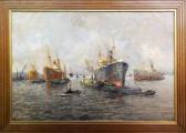 van BEEK Juriaen Marinus 1879-1965,Shipping in a harbour,Rosebery's GB 2012-12-18