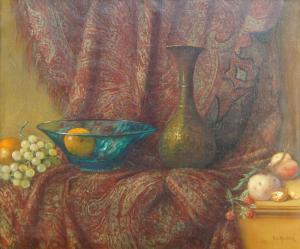 van BEEK Juriaen Marinus,Still life of a brass vase and blue glass bowl,Rosebery's 2022-08-18