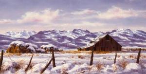 VAN BEEK Randy,Untitled (Winter Mountain Landscape with Barn),1984,Santa Fe Art Auction 2020-05-30