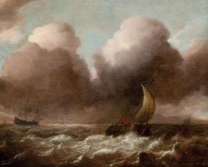 VAN BEIEREN ABRAHAM 1620-1675,Marine with yachts in choppy water,1998,Bernaerts BE 2017-12-12