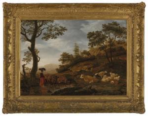 van BEMMEL Jacob Gerritz,A wooded landscape with a drover and cattle at a p,Christie's 2023-02-09