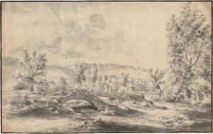 van BEMMEL Willem 1630-1708,Hügelige Landschaft mit Steinbrücke,Galerie Bassenge DE 2022-12-02