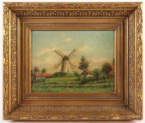 van BEURDEN Jnr. Alfons,Niederländische Landschaft mit Windmühle,1896,Von Zengen 2021-09-10