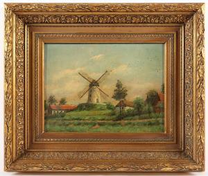 van BEURDEN Jnr. Alfons,Niederländische Landschaft mit Windmühle,1896,Von Zengen 2021-06-18