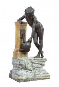 VAN BEURDEN Snr. Alfons 1854-1938,Ragazzo alla fontana,Blindarte IT 2024-04-10