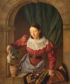VAN BEVEREN Charles 1809-1850,Junge Frau am Fenster,1829,Von Zengen DE 2019-09-06