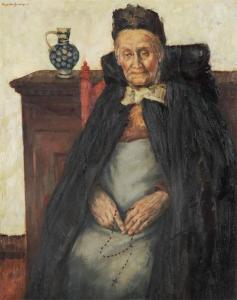 VAN BEVEREN Hugo 1907-1985,Portrait of an old woman with rosary,1943,Bernaerts BE 2009-05-11