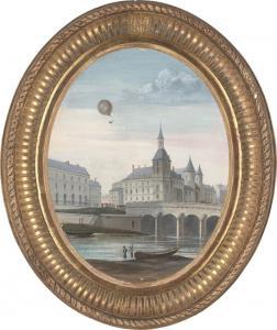 van BLARENBERGHE Louis Nicolas 1716-1794,Montgolfière über Paris,Galerie Bassenge DE 2023-12-01