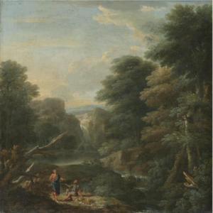 VAN BLOEMEN Jan Franz,AN ITALIANATE LANDSCAPE WITH CHRIST HEALING A CRIP,Sotheby's 2007-04-24