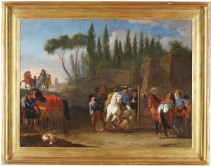 van BLOEMEN Pieter 1657-1720,Paesaggio con cavalieri,Cambi IT 2024-02-15