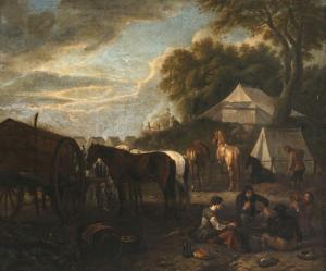 van BLOEMEN Pieter 1657-1720,Reiterlager,1701,Neumeister DE 2023-12-06
