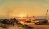 van BOMMEL Elias Pieter 1819-1890,Fishing village at sunrise,1856,Christie's GB 2001-10-30